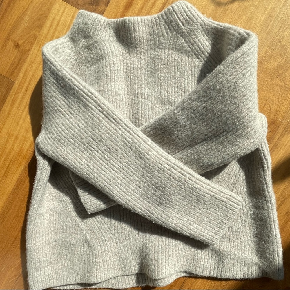 Cozy Gray taupe Ribbed wool Sweater KIDS